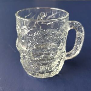 Vintage 1980s Luminarc 3D Thick Glass Santa Claus Mug